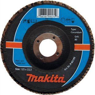 Пелюсточний диск для сталі корунд Makita 125 мм K120 (P-65202) P-65202 фото